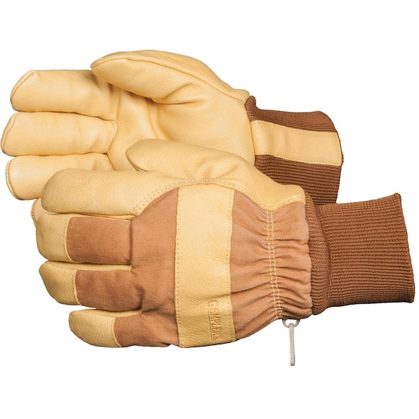 Gemplers Insulated Waterproof Pigskin Gloves with Knit Wrist 1938KWBRN LRG - main